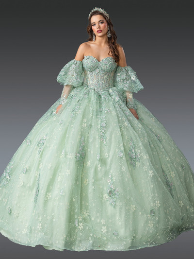 Dancing Queen 1973 Floral Embellished Off-Shoulder Ball Gown