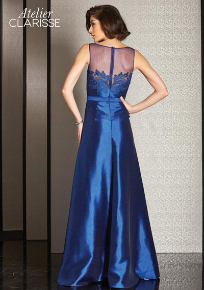 Clarisse M6235 Lace Taffeta Sleeveless Long Ball Gown