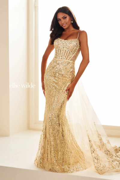 Ellie Wilde by Mon Cheri EW36075 Embroidered Tulle Dress Ellie Wilde by Mon Cheri EW36075 Embroidered Tulle Dress
