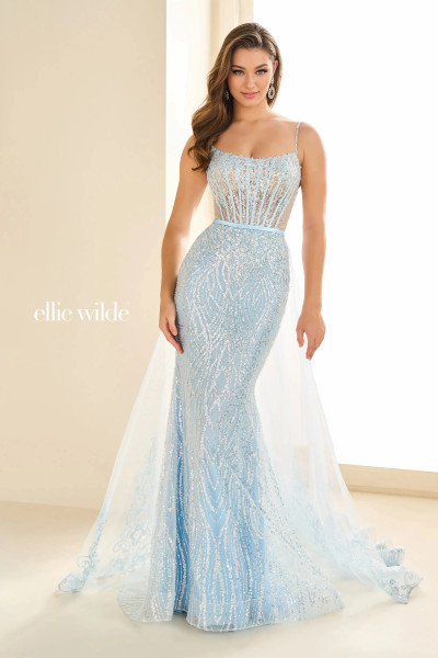 Ellie Wilde by Mon Cheri EW36075 Embroidered Tulle Dress Ellie Wilde by Mon Cheri EW36075 Embroidered Tulle Dress