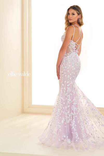Ellie Wilde by Mon Cheri EW36080 Embroidered Tulle Dress