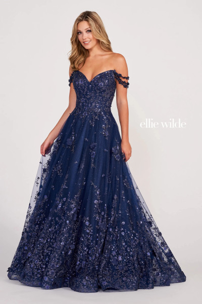 Ellie Wilde by Mon Cheri EW34113 Off-the-Shoulder Long Dress