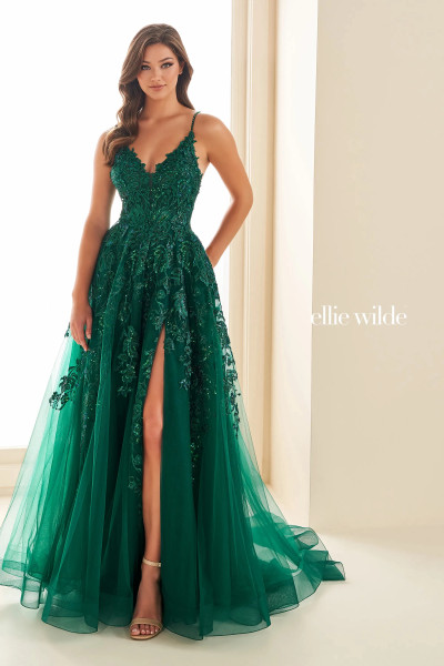 Ellie Wilde by Mon Cheri EW36206 Organza Lace Applique Dress Ellie Wilde by Mon Cheri EW36206 Organza Lace Applique Dress