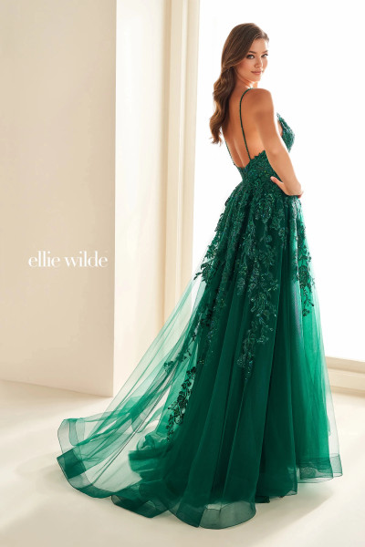 Ellie Wilde by Mon Cheri EW36206 Organza Lace Applique Dress
