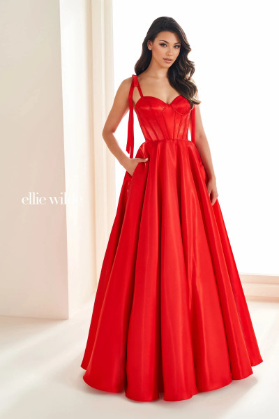 Ellie Wilde by Mon Cheri EW36210 Novelty Satin Long Dress