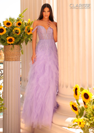 Clarisse 811124 Detachable Off Shoulder Straps Long Dress