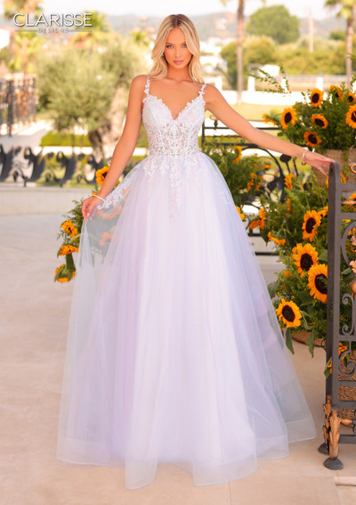 Clarisse 811152 Floral Sleeveless V-neck Corset Ballgown Clarisse 811152 Floral Sleeveless V-neck Corset Ballgown