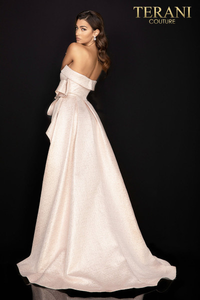 Terani Couture 2011E2073 Strapless Metallic Jacquard Dress Terani Couture 2011E2073 Strapless Metallic Jacquard Dress