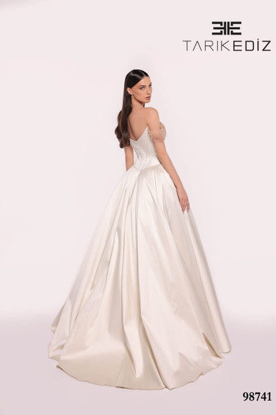 Tarik Ediz 98884 Tulle Sweetheart Neck Off Shoulder Dress