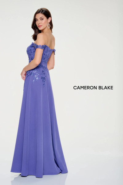 Cameron Blake by Mon Cheri CB211 Crepe Lace Applique Dress