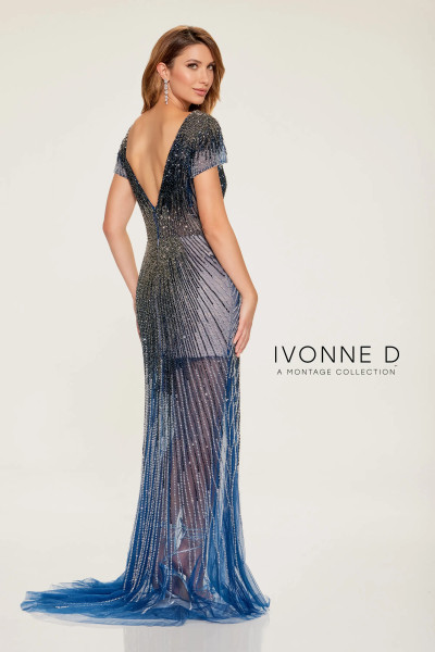 Ivonne D by Mon Cheri ID803 Allover Beaded Tulle Long Dress