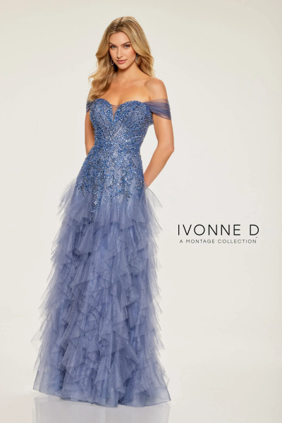 Ivonne D by Mon Cheri ID806 Tulle Beads Sequin Lining Dress Ivonne D by Mon Cheri ID806 Tulle Beads Sequin Lining Dress