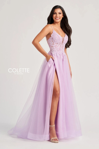 Colette by Daphne CL8100 Novelty Lace Tulle Lining Dress