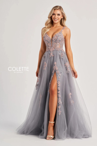 Colette by Daphne CL8130 Tulle Sequin Jersey Lining Dress