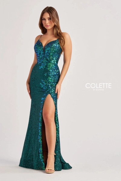 Colette by Daphne CL8425 Stretch Sequin Mesh Sequin Dress