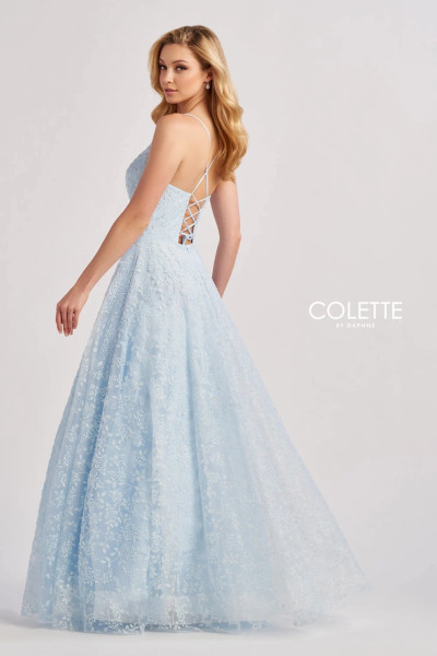 Colette by Daphne CL8650 Caviar Beading Glitter Tulle Dress