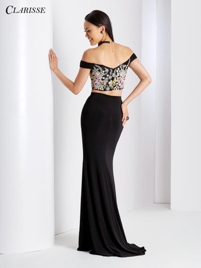 Clarisse 3556 Floral Embroidered Knit Two Piece Dress