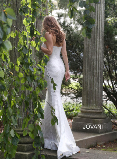 Jovani 63393 Novelty Strapless Straight Neck Wedding Gown Jovani 63393 Novelty Strapless Straight Neck Wedding Gown
