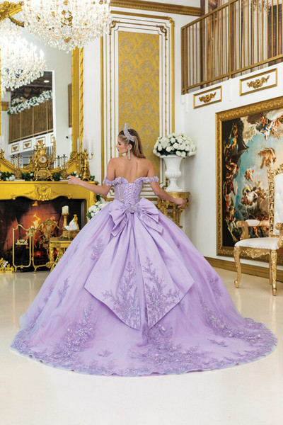 Dancing Queen 5011 Off-Shoulder Floral Quinceanera Dress