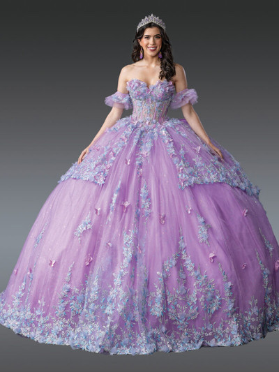 Dancing Queen 1966 Embroidered Floral Quinceanera Long Dress