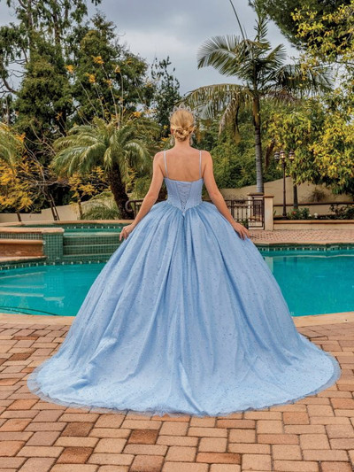 Dancing Queen 1891 Glitter Tulle Beaded Quinceanera Dress