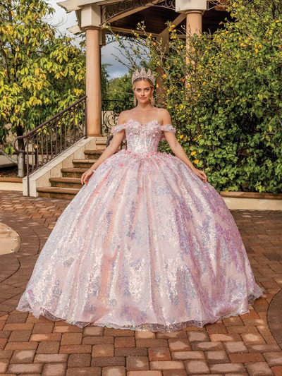 Dancing Queen 1895 Off-the-Shoulder Tulle Quinceanera Dress Dancing Queen 1895 Off-the-Shoulder Tulle Quinceanera Dress