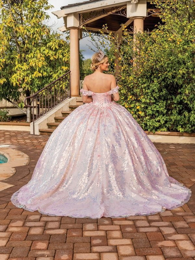 Dancing Queen 1895 Off-the-Shoulder Tulle Quinceanera Dress Dancing Queen 1895 Off-the-Shoulder Tulle Quinceanera Dress