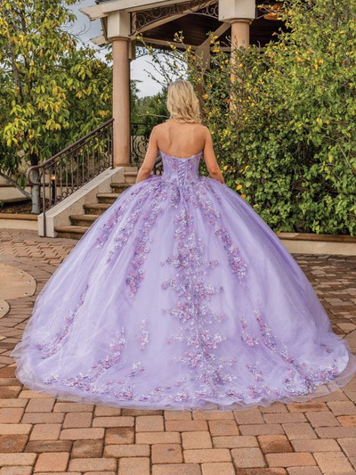 Dancing Queen 1855 Floral Embellishments Quinceanera Dress