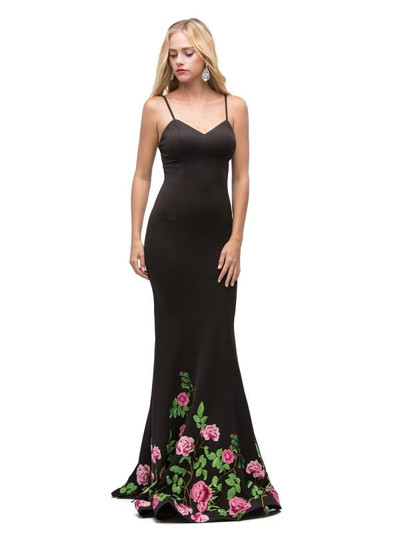 Dancing Queen 9940 Jersey Sweetheart Neck Sleeveless Gown