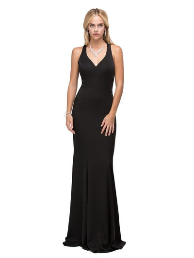 Dancing Queen 9637 Tank Straps V-Neckline Flared Hem Gown