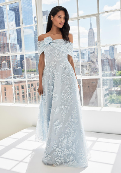 Morilee MGNY 73101 Sweetheart Neck 3D Floral Strapless Gown Morilee MGNY 73101 Sweetheart Neck 3D Floral Strapless Gown