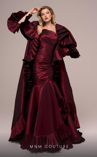 MNM Couture F02893 Taffeta Ruffles Strapless Fitted Dress MNM Couture F02893 Taffeta Ruffles Strapless Fitted Dress