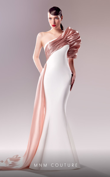 MNM Couture G1633 Crepe One Shoulder Ruched Fitted Dress MNM Couture G1633 Crepe One Shoulder Ruched Fitted Dress