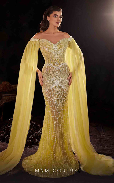 MNM Couture K4249 Mesh Beads Embroidered Cape Sleeves Dress MNM Couture K4249 Mesh Beads Embroidered Cape Sleeves Dress