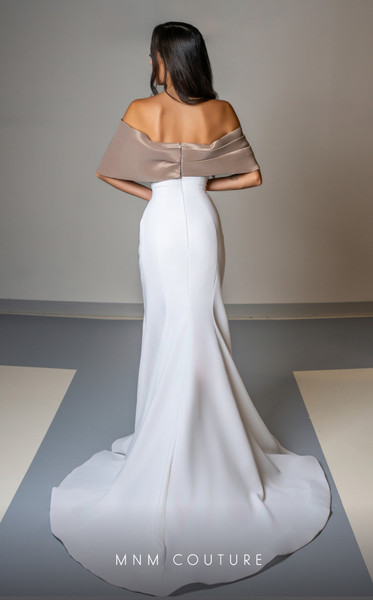 MNM Couture V07388 Straight-Across Neckline Cap Sleeve Dress