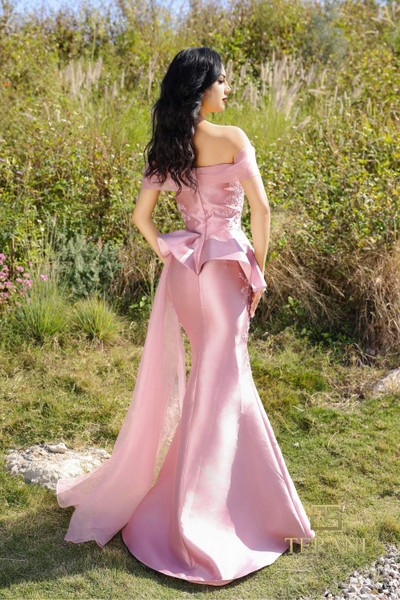 Terani Couture 252M5357 Organza Mikado Off-Shoulder Dress
