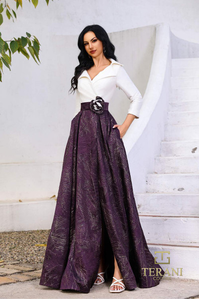Terani Couture 252M5522 Stretch Mikado 3/4 Sleeves Dress Terani Couture 252M5522 Stretch Mikado 3/4 Sleeves Dress