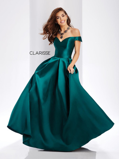 Clarisse 3442 Mikado Sweetheart Bodice Off Shoulder Dress
