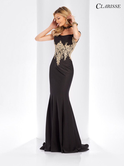 Clarisse 3452 Scoop Neckline Sleeveless Bodice Long Dress