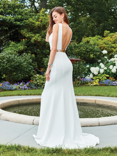 Clarisse 3482 Jewel Neckline Sleeveless Bodice Long Dress