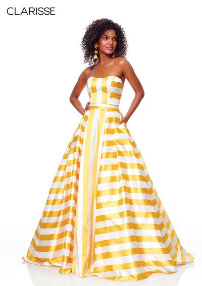 Clarisse 3875 Sweetheart Neck Two Tone Strapless Ball Gown