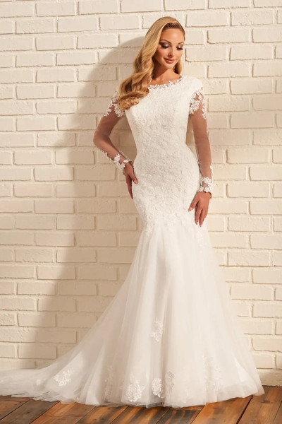 Modest by Mon Cheri MOD218 Stretch Lining Long Wedding Dress