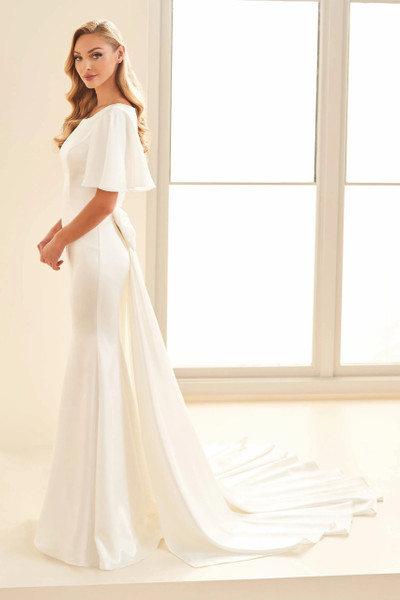 Modest by Mon Cheri MOD1818 Flutter Sleeve Wedding Dress