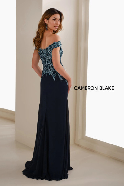 Cameron Blake by Mon Cheri CB907 Chiffon Off-Shoulder Dress Cameron Blake by Mon Cheri CB907 Chiffon Off-Shoulder Dress