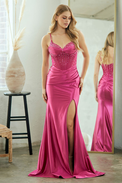 Amelia Couture 9067 Satin Sweetheart Neck Sleeveless Dress Amelia Couture 9067 Satin Sweetheart Neck Sleeveless Dress