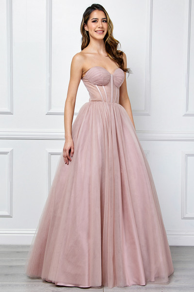 Amelia Couture 6202 Illusion Sweetheart Neck Strapless Dress
