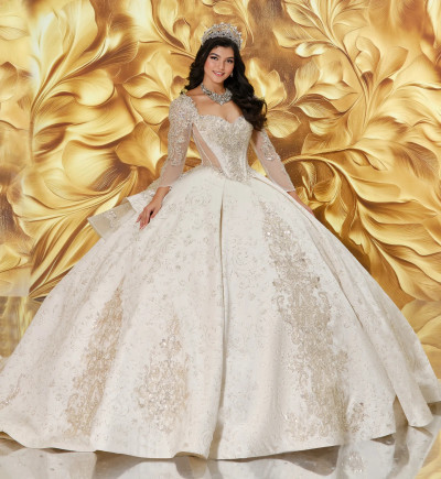 Princesa by Ariana Vara PR30201 Brocade Beading Ball Gown