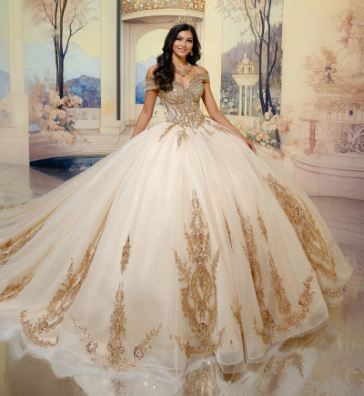 Princesa by Ariana Vara PR30211 Corded Lace Tulle Ball Gown