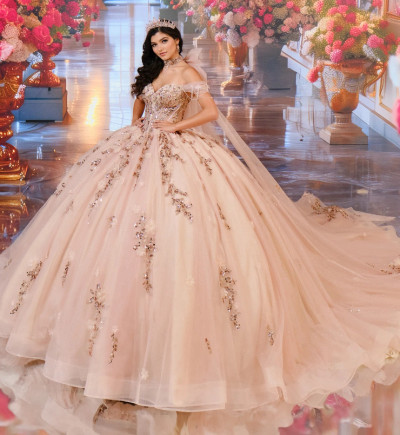 Princesa by Ariana Vara PR30194 Bead Glitter Tulle Ball Gown