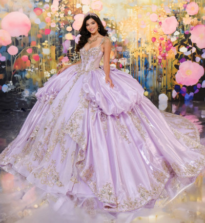 Princesa by Ariana Vara PR30194 Lace Satin Sequin Ball Gown
